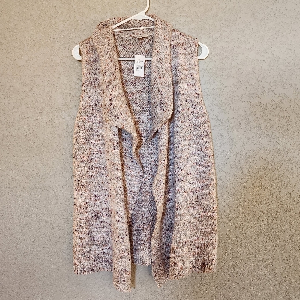 Loft waterfall Sleeveless cardigan  Size Small New